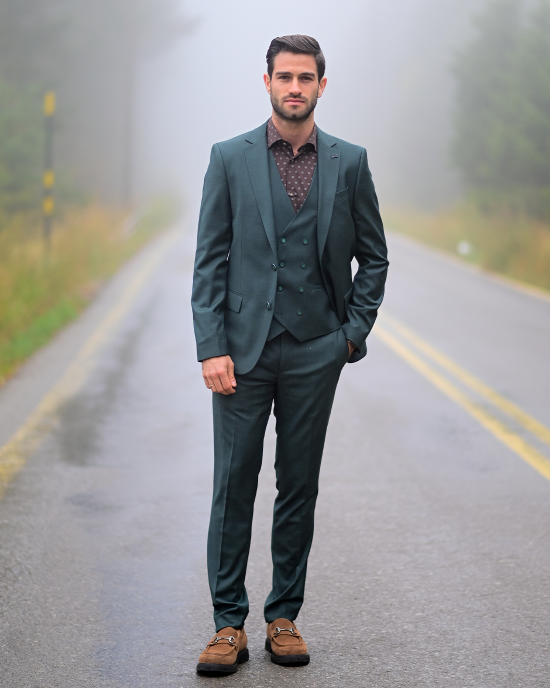 Κοστούμι Black Papigion πράσινο SLIM FIT