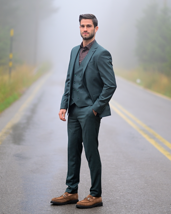 Κοστούμι Black Papigion πράσινο SLIM FIT