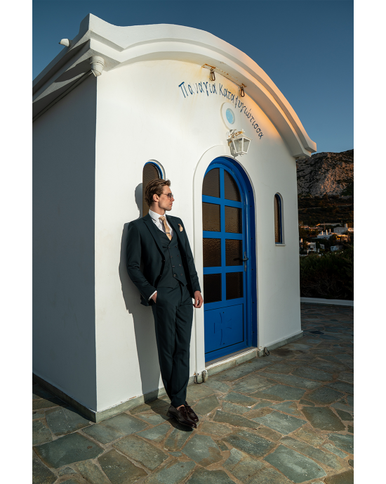 Κοστούμι Black Papigion Loyka πράσινο SLIM FIT