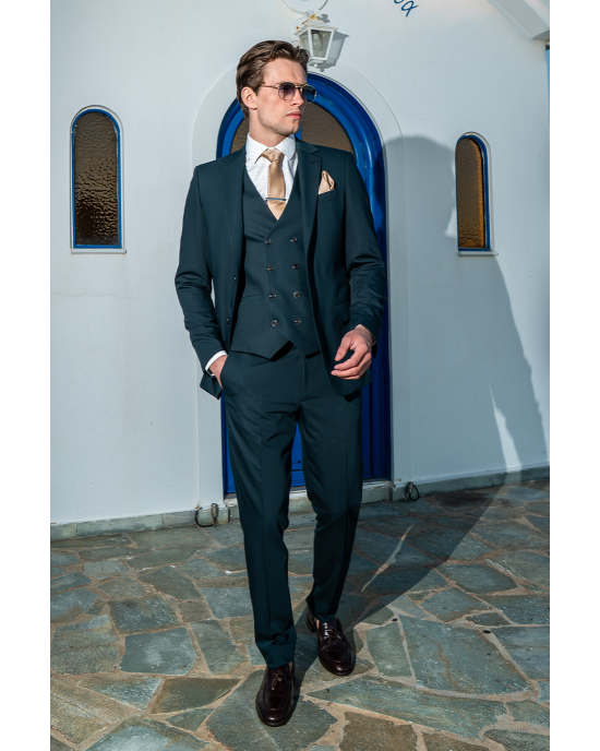 Κοστούμι Black Papigion Loyka πράσινο SLIM FIT