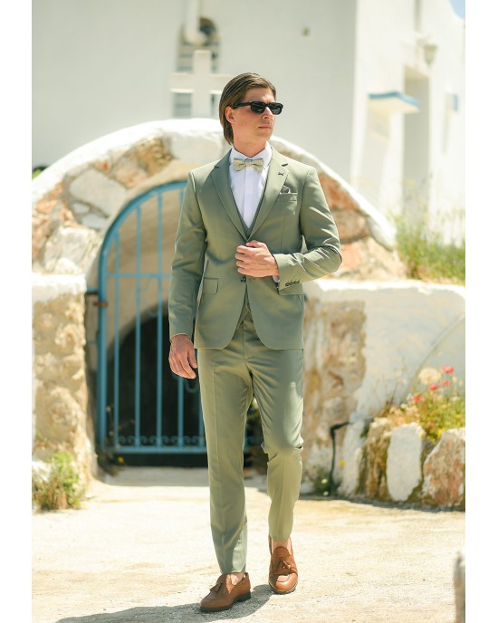Κοστούμι Black Papigion Louka πράσινο SLIM FIT