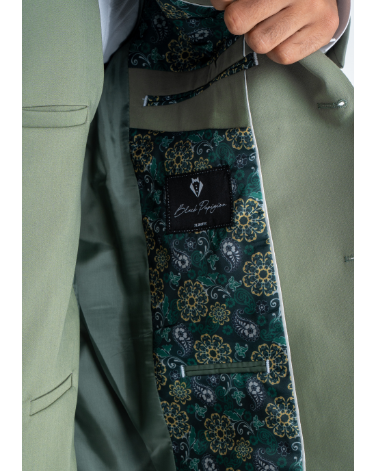 Κοστούμι Black Papigion Louka πράσινο SLIM FIT