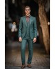 Κοστούμι Dezign πράσινο με άσπρη ρίγα SLIM FIT