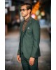 Κοστούμι Dezign πράσινο με άσπρη ρίγα SLIM FIT