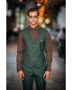Κοστούμι Dezign πράσινο με άσπρη ρίγα SLIM FIT