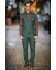 Κοστούμι Dezign πράσινο με άσπρη ρίγα SLIM FIT