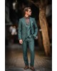 Κοστούμι Dezign πράσινο με άσπρη ρίγα SLIM FIT