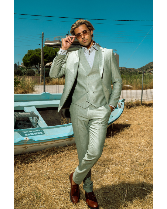 Κοστούμι Black Papigion Positano πράσινο SLIM FIT
