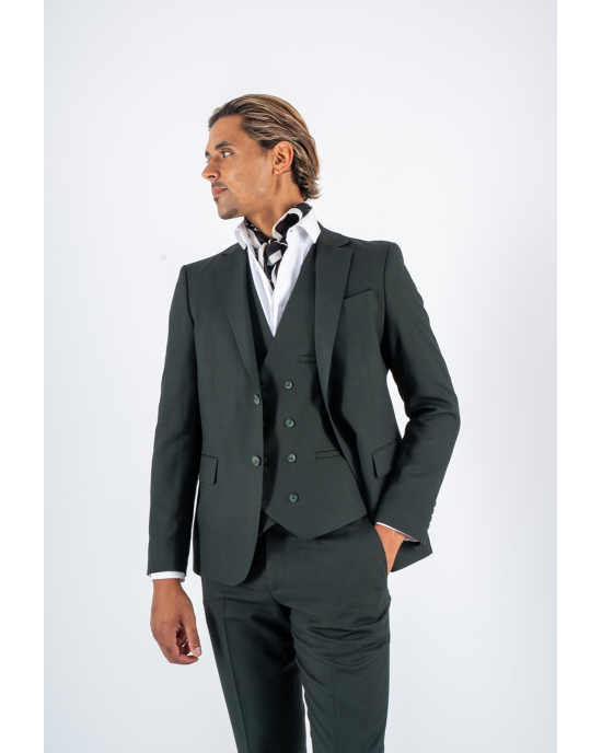 Κοστούμι Black Papigion Moteroza πράσινο SLIM FIT
