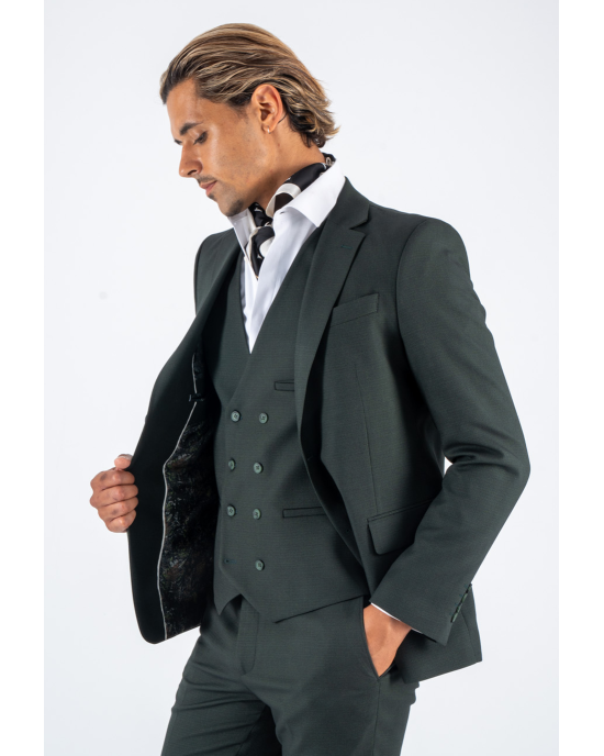 Κοστούμι Black Papigion Moteroza πράσινο SLIM FIT