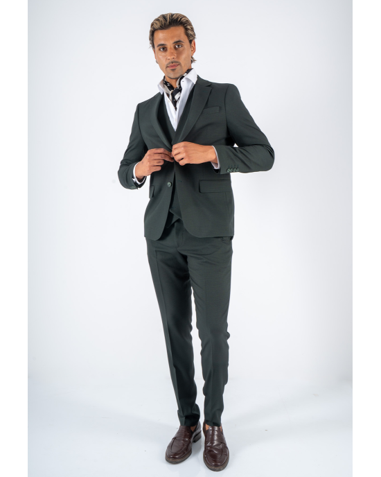Κοστούμι Black Papigion Moteroza πράσινο SLIM FIT