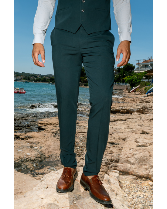 Κοστούμι Black Papigion Louka πράσινο SLIM FIT