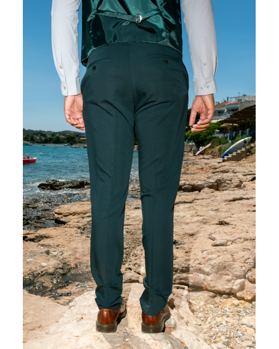 Κοστούμι Black Papigion Louka πράσινο SLIM FIT