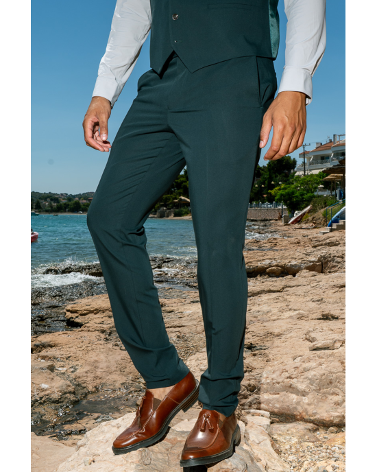 Κοστούμι Black Papigion Louka πράσινο SLIM FIT