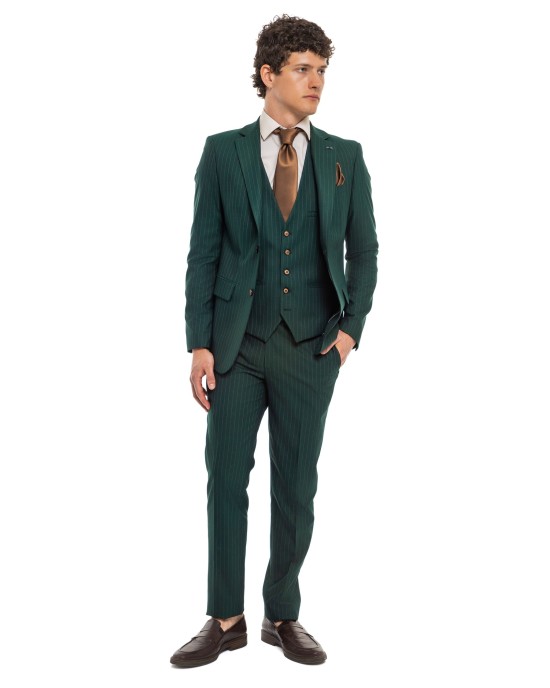 Κοστούμι Black Papigion m. green SLIM FIT