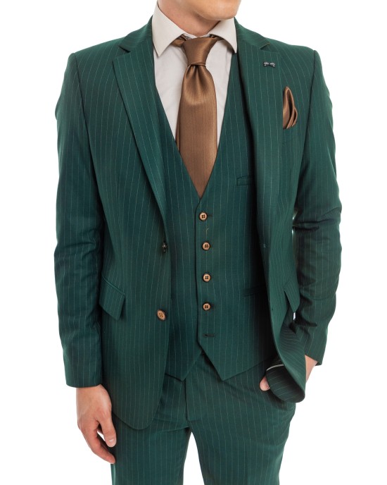 Κοστούμι Black Papigion m. green SLIM FIT