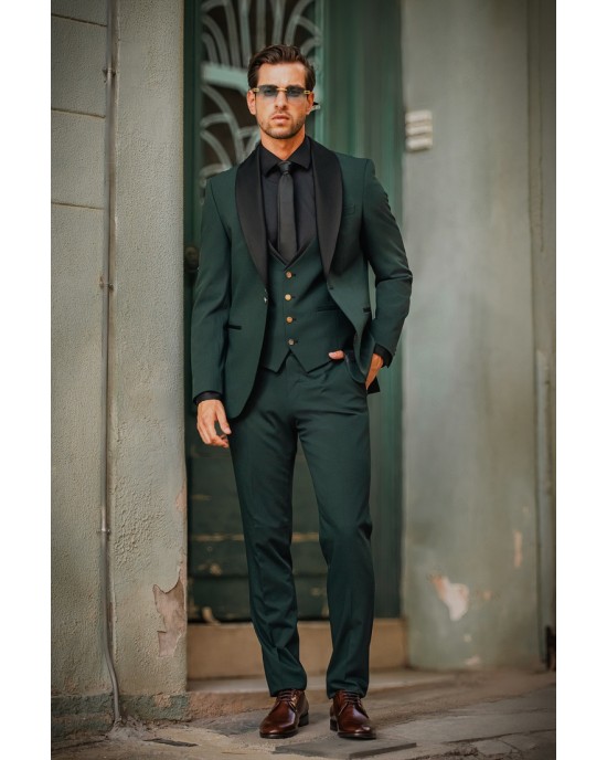 Κοστούμι 19V69 Italia Versace Abbigliamento Bruno πράσινο SLIM FIT