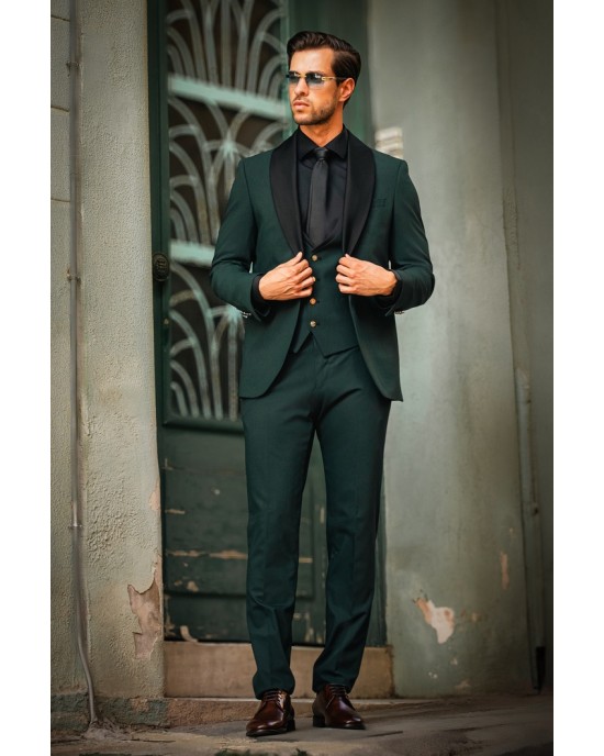 Κοστούμι 19V69 Italia Versace Abbigliamento Bruno πράσινο SLIM FIT