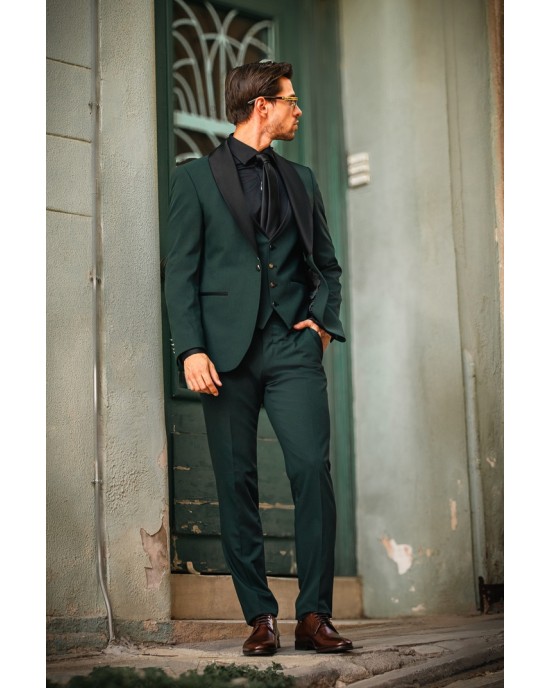 Κοστούμι 19V69 Italia Versace Abbigliamento Bruno πράσινο SLIM FIT