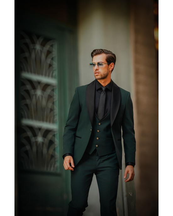 Κοστούμι 19V69 Italia Versace Abbigliamento Bruno πράσινο SLIM FIT