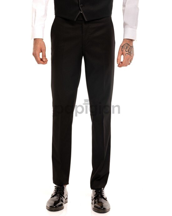 Κοστούμι Black Papigion μαύρο SLIM FIT