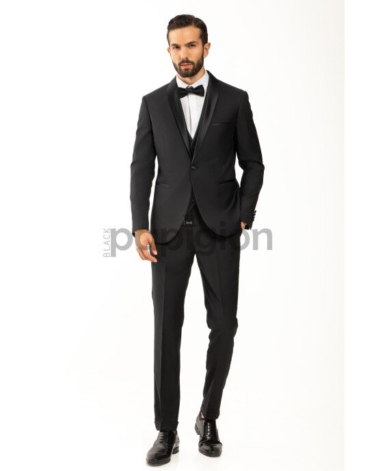 Κοστούμι Vittorio Smokin μαύρο SLIM FIT