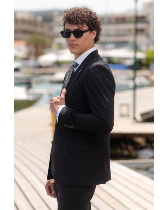 Κοστούμι Vittorio Promo μαύρο SLIM FIT