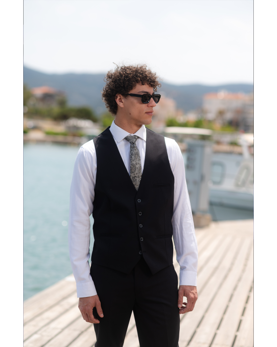 Κοστούμι Vittorio Promo μαύρο SLIM FIT