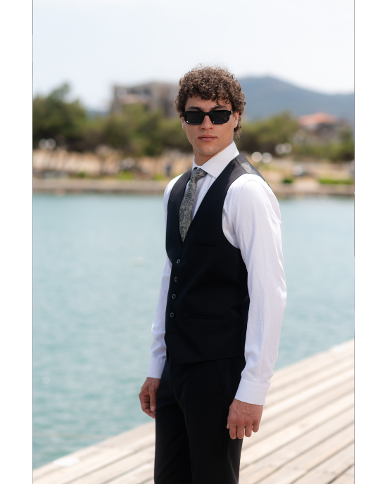 Κοστούμι Vittorio Promo μαύρο SLIM FIT