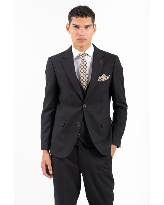Κοστούμι Vittorio Adriano μαύρο SLIM FIT