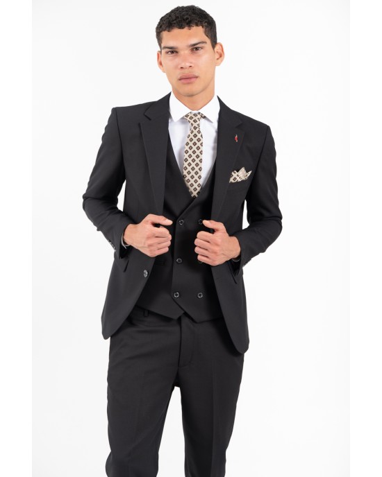 Κοστούμι Vittorio Adriano μαύρο SLIM FIT