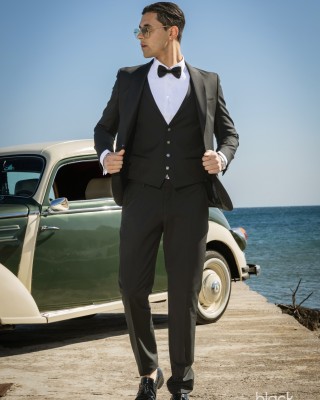 Κοστούμι 19V69 Italia Versace Abbigliamento Bruno μαύρο