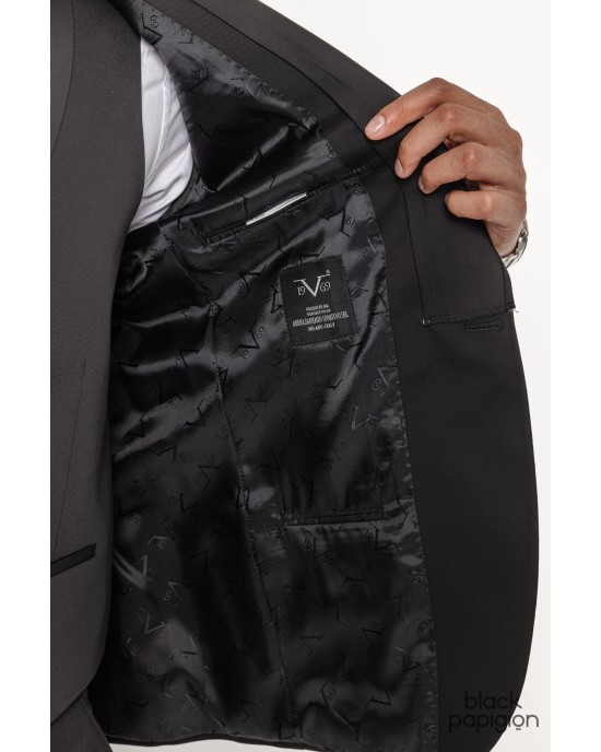 Κοστούμι 19V69 Italia Versace Abbigliamento Perroti μαύρο SLIM FIT