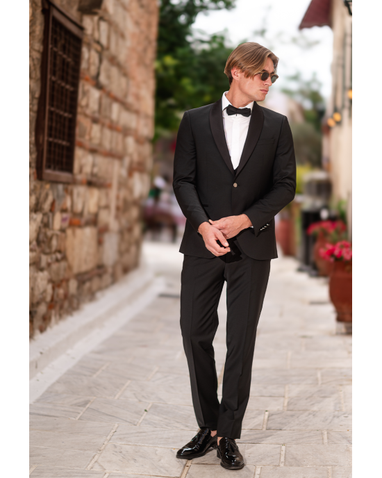 Κοστούμι 19V69 Italia Versace Abbigliamento Bruno μαύρο SLIM FIT