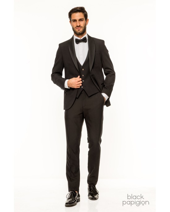 Κοστούμι 19V69 Italia Versace Abbigliamento Bruno Rolex μαύρο SLIM FIT