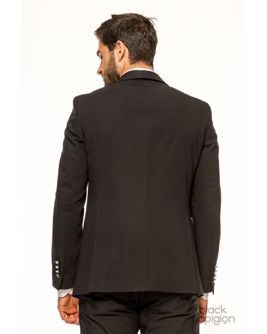 Κοστούμι 19V69 Italia Versace Abbigliamento Bruno Rolex μαύρο SLIM FIT