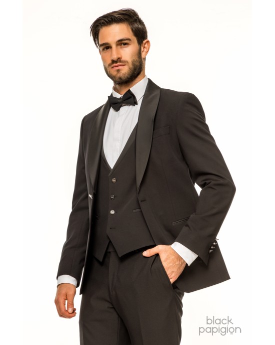 Κοστούμι 19V69 Italia Versace Abbigliamento Bruno Rolex μαύρο SLIM FIT