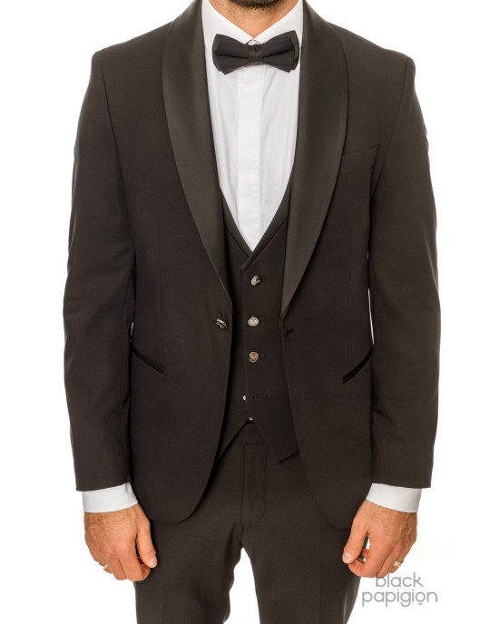 Κοστούμι 19V69 Italia Versace Abbigliamento Bruno Rolex μαύρο SLIM FIT