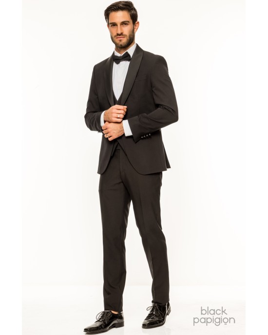 Κοστούμι 19V69 Italia Versace Abbigliamento Bruno Rolex μαύρο SLIM FIT