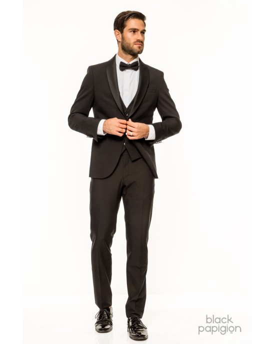 Κοστούμι 19V69 Italia Versace Abbigliamento Bruno Rolex μαύρο SLIM FIT