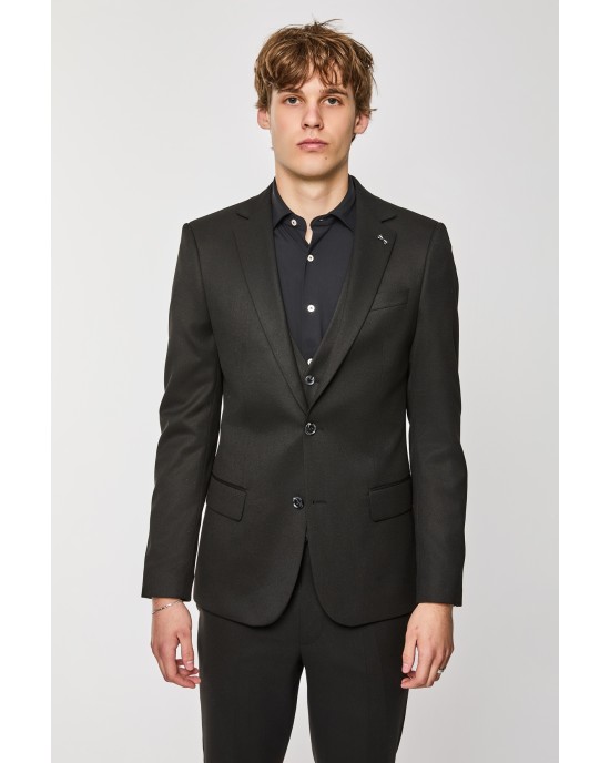 Κοστούμι Black Papigion μαύρο SLIM FIT