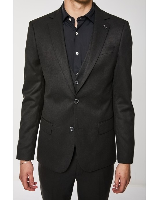 Κοστούμι Black Papigion μαύρο SLIM FIT