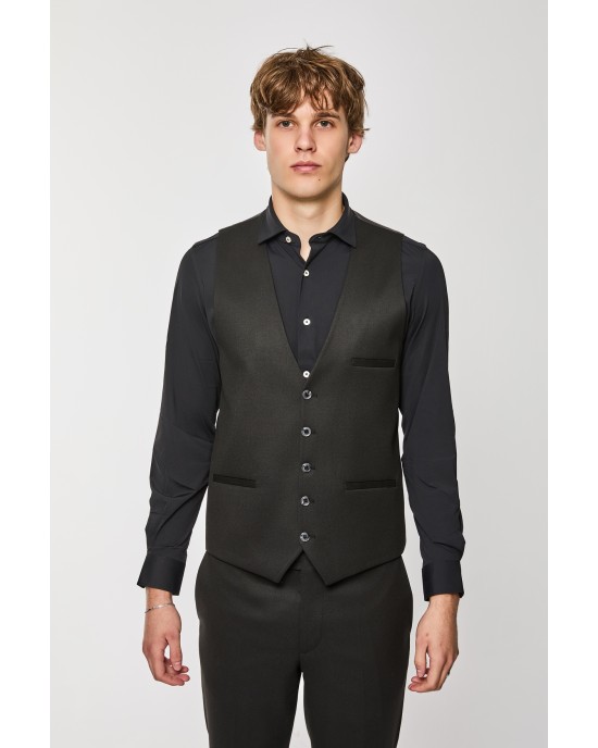 Κοστούμι Black Papigion μαύρο SLIM FIT