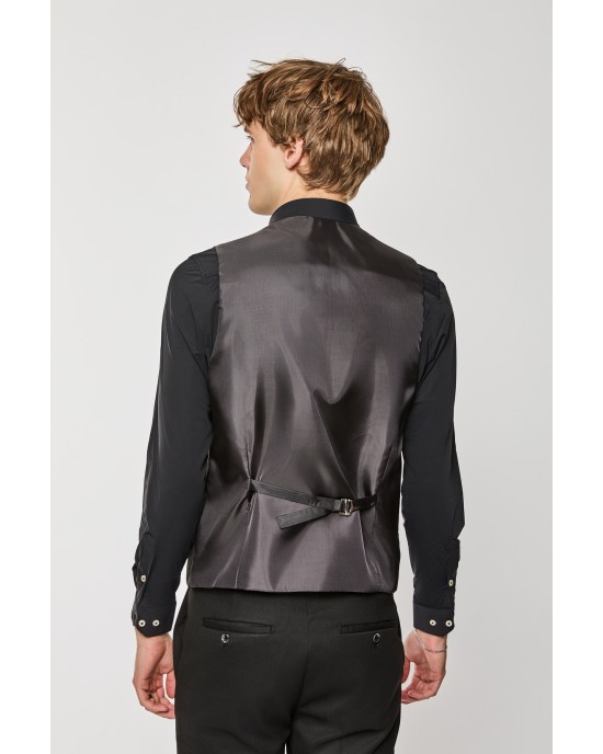 Κοστούμι Black Papigion μαύρο SLIM FIT