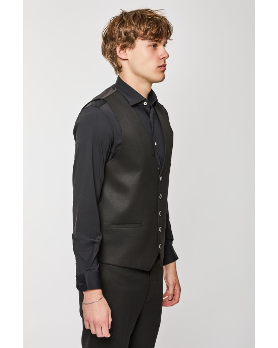 Κοστούμι Black Papigion μαύρο SLIM FIT