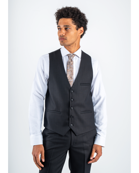 Κοστούμι Black Papigion Toscano μαύρο SLIM FIT