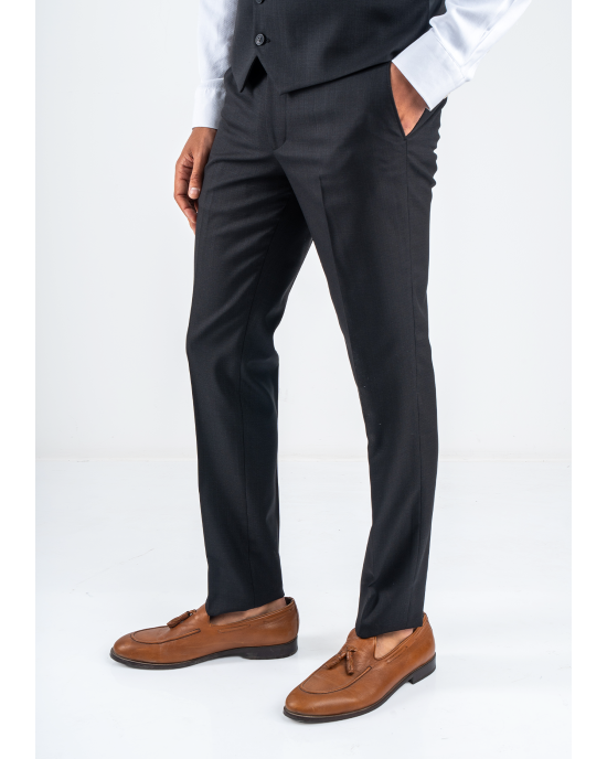 Κοστούμι Black Papigion Toscano μαύρο SLIM FIT