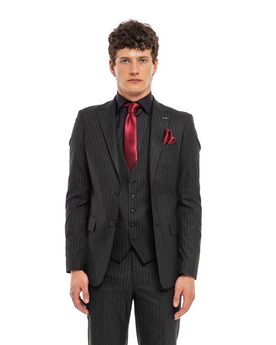 Κοστούμι Black Papigion μαυρο SLIM FIT