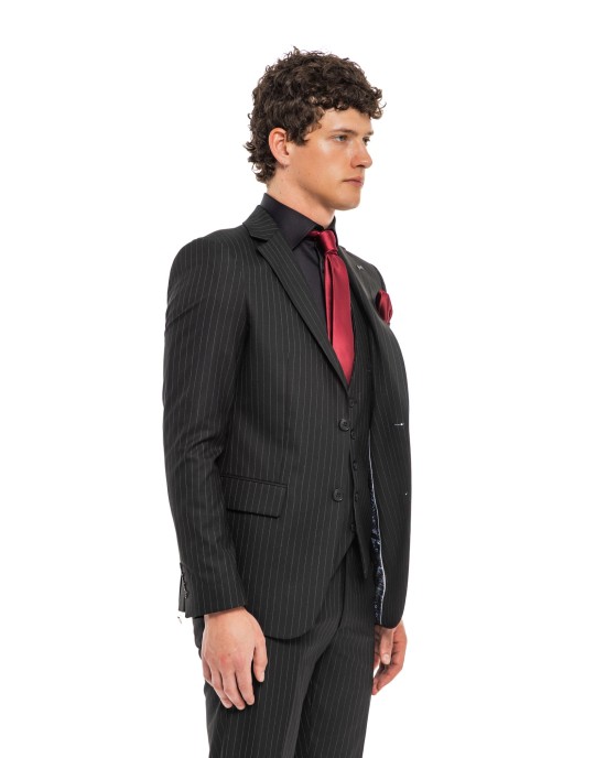 Κοστούμι Black Papigion μαυρο SLIM FIT