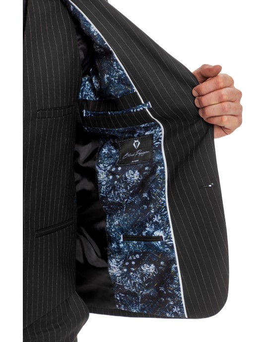 Κοστούμι Black Papigion μαυρο SLIM FIT